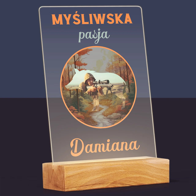 Zdjęcie I Podpis: Myśliwska Pasja - Wydruk Na Szkle Akrylowym