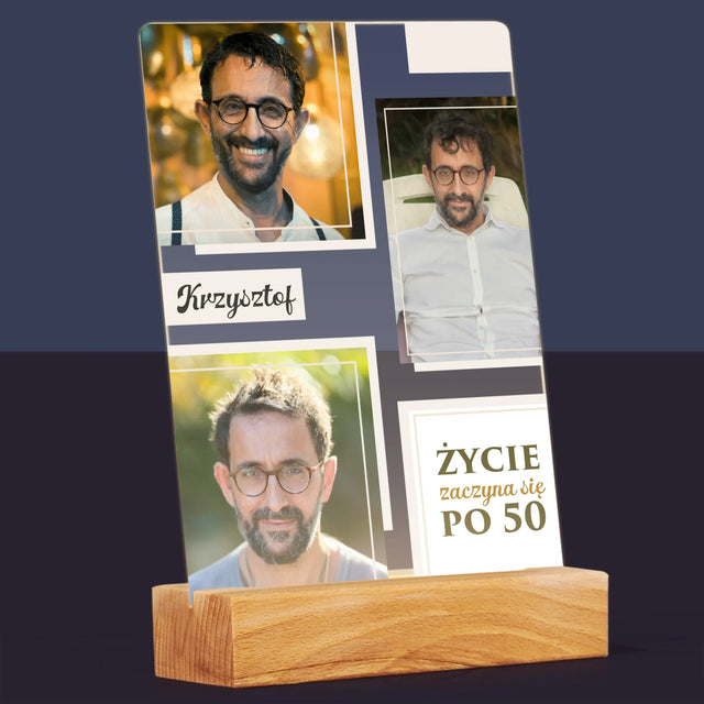 Fotokolaż: Życie Zaczyna Się Po 50 - Wydruk Na Szkle Akrylowym