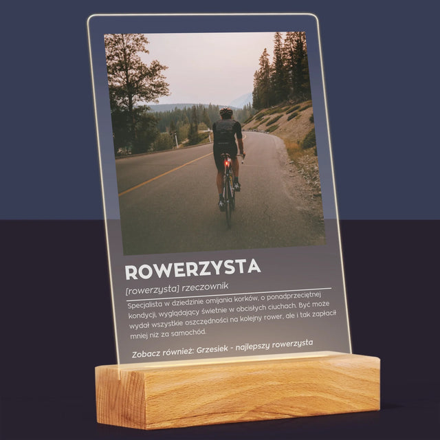 Zdjęcie I Podpis: Rowerzysta Definicja - Wydruk Na Szkle Akrylowym