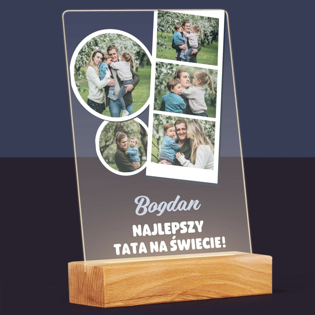 Fotokolaż: Najlepszy Tata Na Świecie - Wydruk Na Szkle Akrylowym