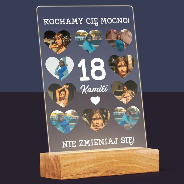 Fotokolaż: 18 Serca - Wydruk Na Szkle Akrylowym