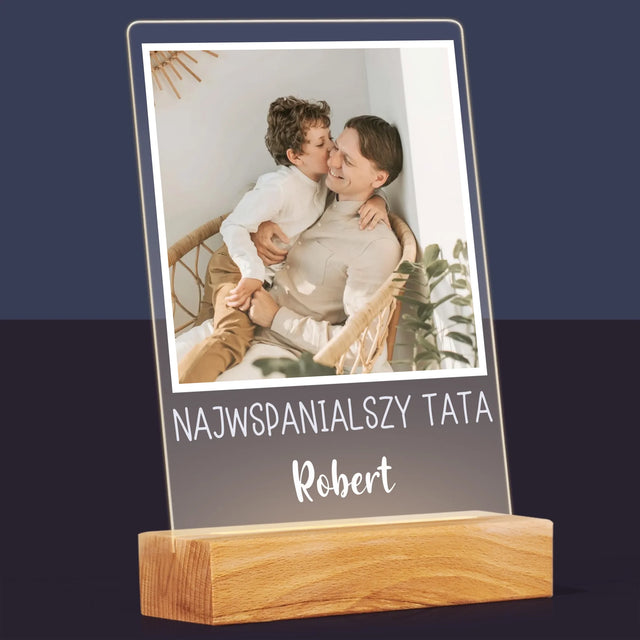 Zdjęcie I Podpis: Dla Najwspanialszego Taty - Wydruk Na Szkle Akrylowym