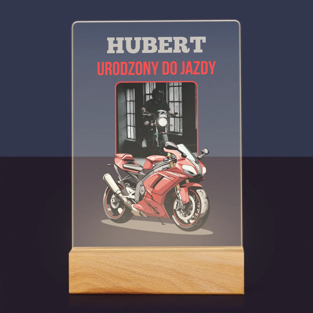 Zdjęcie I Podpis: Urodzony Do Jazdy - Wydruk Na Szkle Akrylowym
