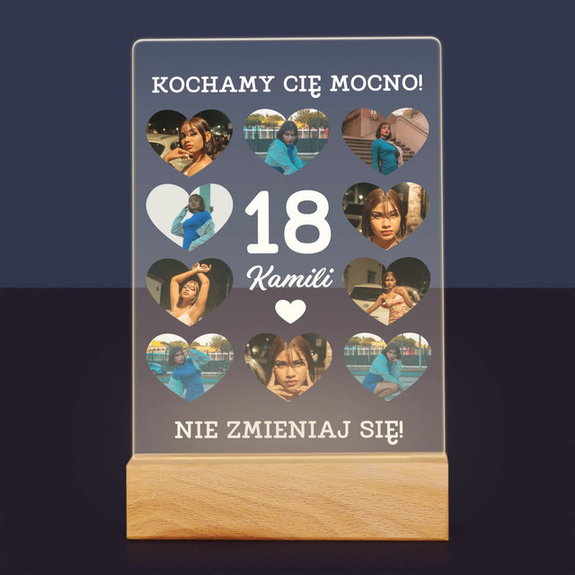 Fotokolaż: 18 Serca - Wydruk Na Szkle Akrylowym