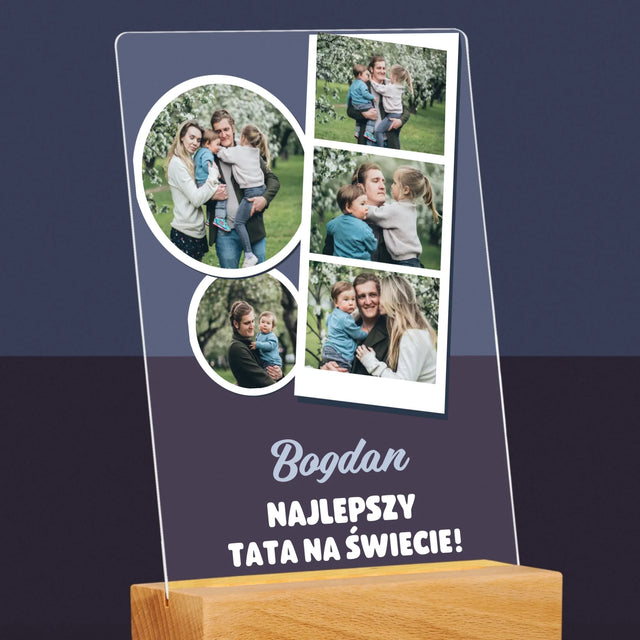Fotokolaż: Najlepszy Tata Na Świecie - Wydruk Na Szkle Akrylowym