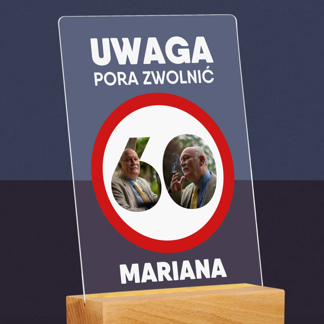 Słowo Ze Zdjęć: 60 Pora Zwolnić - Wydruk Na Szkle Akrylowym