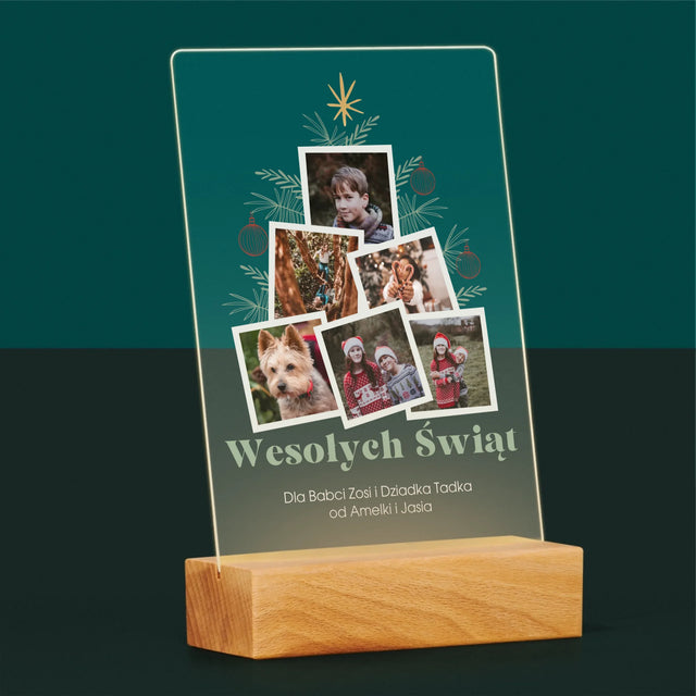 Fotokolaż: Choinka - Wydruk Na Szkle Akrylowym