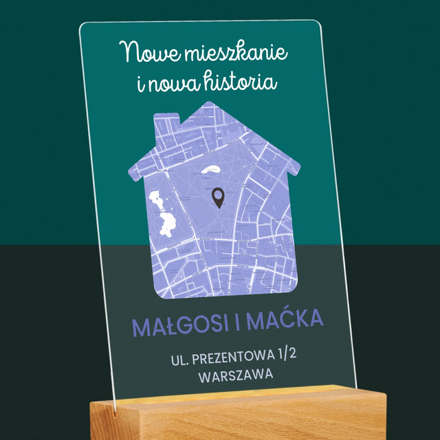 Mapa Miasta: Nowe Mieszkanie - Wydruk Na Szkle Akrylowym