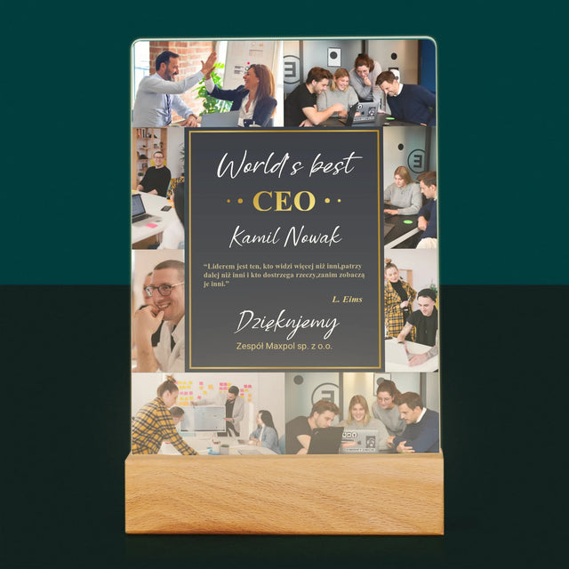 Fotokolaż: World’S Best Ceo - Wydruk Na Szkle Akrylowym