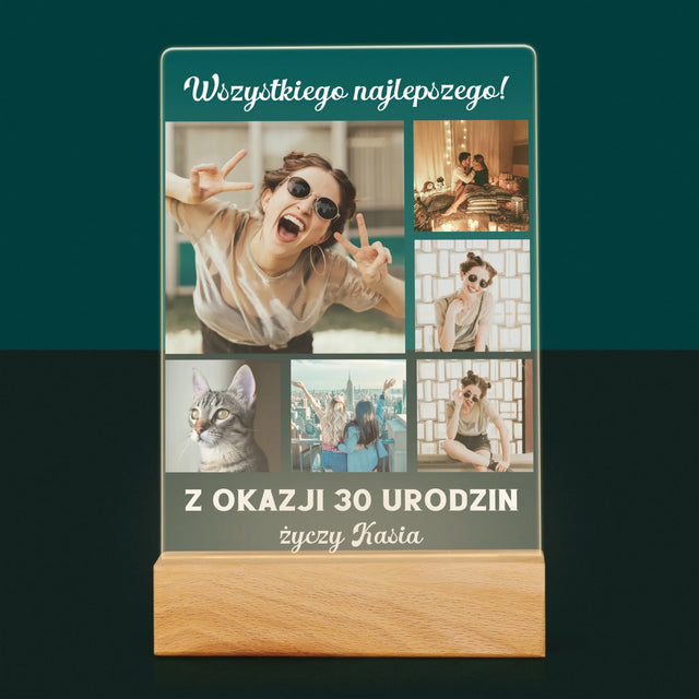 Fotokolaż: Urodzinowy - Wydruk Na Szkle Akrylowym