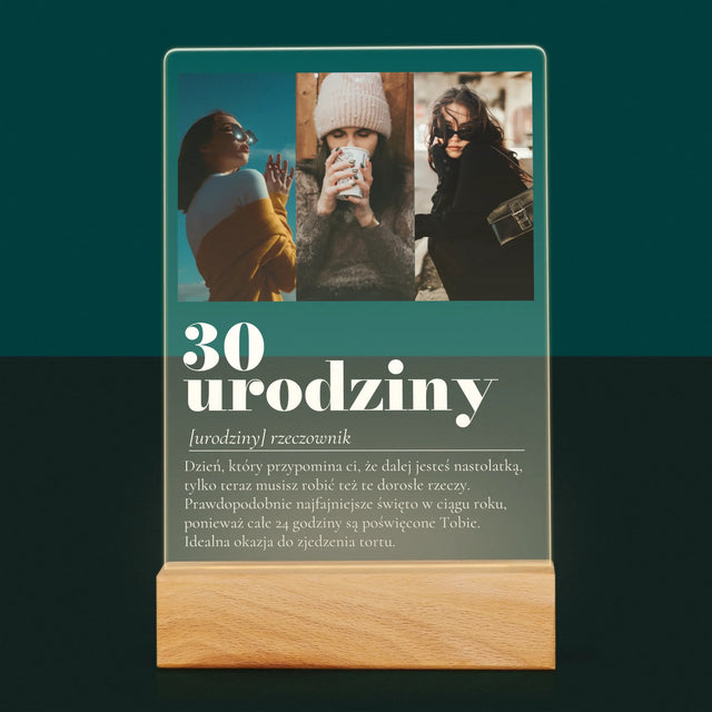 Fotokolaż: 30 Urodziny Definicja - Wydruk Na Szkle Akrylowym