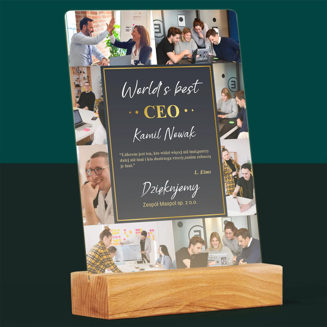 Fotokolaż: World’S Best Ceo - Wydruk Na Szkle Akrylowym