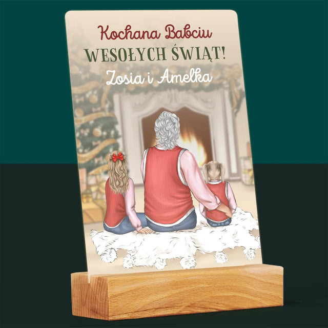 Kreator Postaci: Babciu Wesołych Świąt - Wydruk Na Szkle Akrylowym