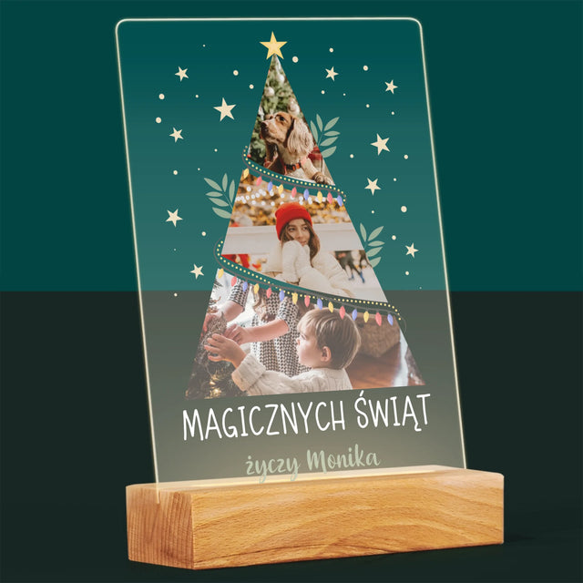 Fotokolaż: Magicznych Świąt Choinka - Wydruk Na Szkle Akrylowym