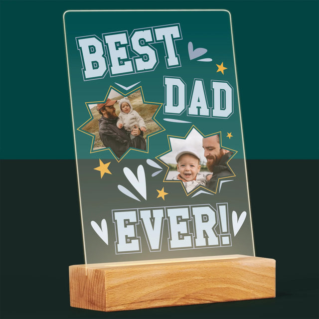 Fotokolaż: Best Dad Ever Gwiazdy - Wydruk Na Szkle Akrylowym