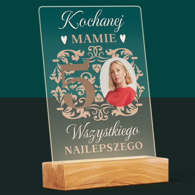 Zdjęcie I Podpis: Kochanej Mamie Z Okazji 50 Urodzin - Wydruk Na Szkle Akrylowym