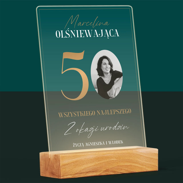 Zdjęcie I Podpis: Olśniewająca 50 - Wydruk Na Szkle Akrylowym