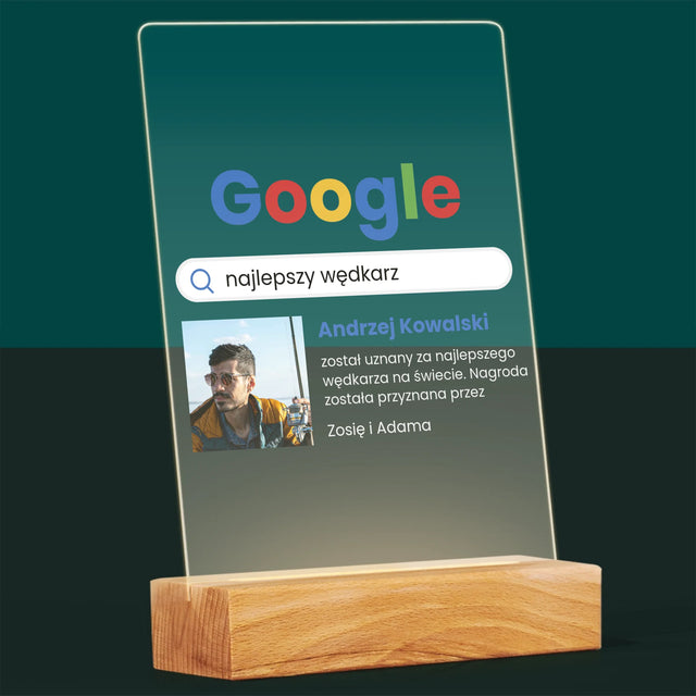 Zdjęcie I Podpis: Najlepszy Wędkarz Wynik Google - Wydruk Na Szkle Akrylowym