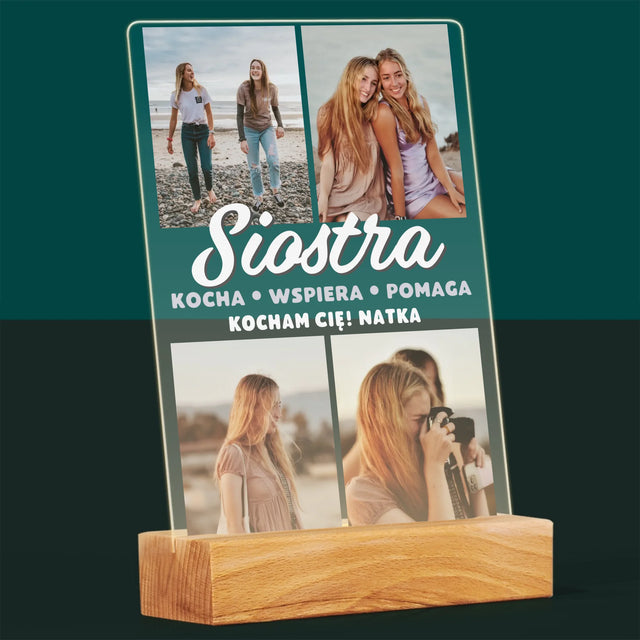 Fotokolaż: Kochana Siostra - Wydruk Na Szkle Akrylowym