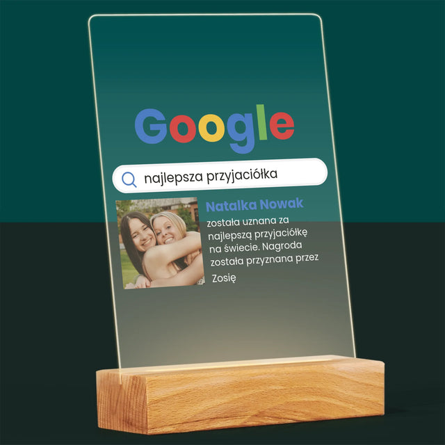 Zdjęcie I Podpis: Najlepsza Przyjaciółka Wynik Google - Wydruk Na Szkle Akrylowym