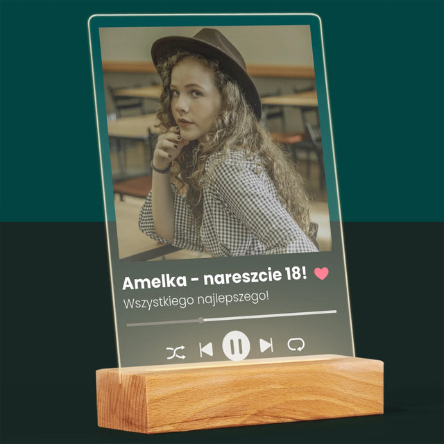 Zdjęcie I Podpis: Spotify Na 18 Urodziny - Wydruk Na Szkle Akrylowym