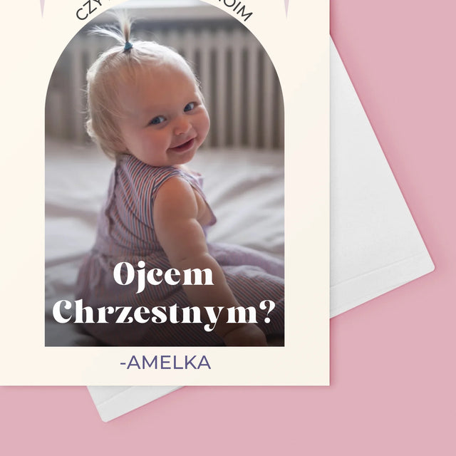 Zdjęcie i Podpis: Prośba O Bycie Chrzestnym Elegant - Kartka z Życzeniami