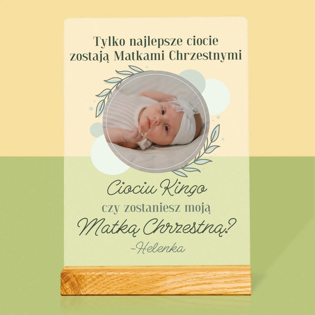 Zdjęcie i Podpis: Najlepsze Ciocie Zostają Matkami Chrzestnymi - Wydruk Na Szkle Akrylowym