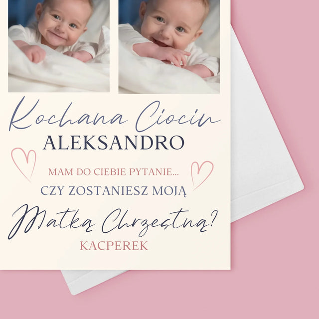 Fotokolaż: Prośba O Bycie Matką Chrzestną - Kartka z Życzeniami