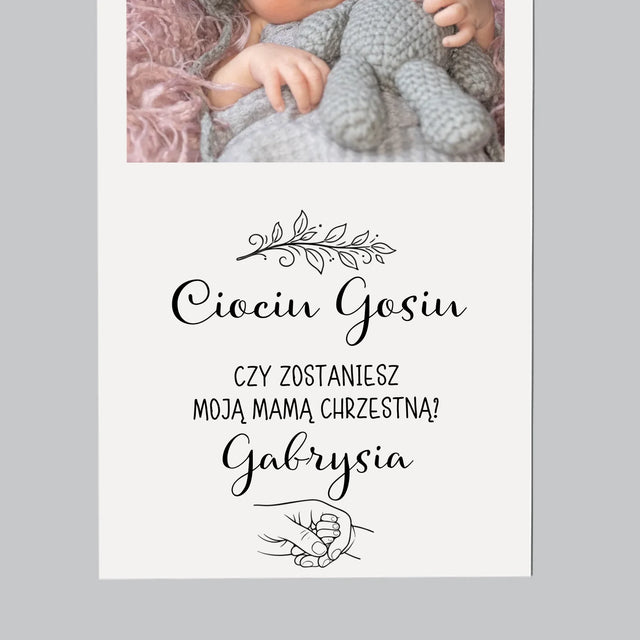 Zdjęcie i Podpis: Chrzestna Dziecko Rączka - Magnes Na Lodówkę