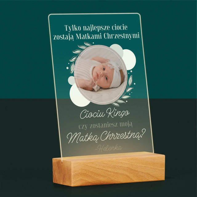 Zdjęcie i Podpis: Najlepsze Ciocie Zostają Matkami Chrzestnymi - Wydruk Na Szkle Akrylowym