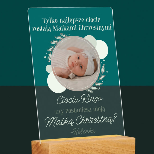 Zdjęcie i Podpis: Najlepsze Ciocie Zostają Matkami Chrzestnymi - Wydruk Na Szkle Akrylowym