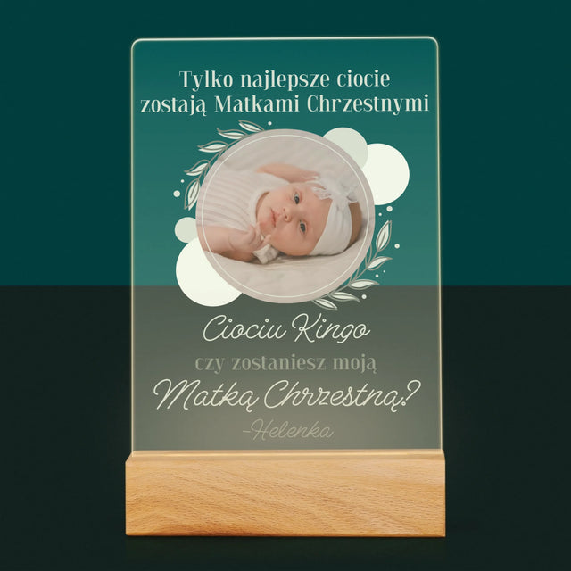 Zdjęcie i Podpis: Najlepsze Ciocie Zostają Matkami Chrzestnymi - Wydruk Na Szkle Akrylowym