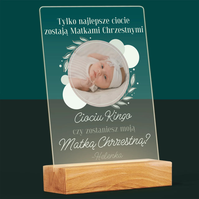Zdjęcie i Podpis: Najlepsze Ciocie Zostają Matkami Chrzestnymi - Wydruk Na Szkle Akrylowym