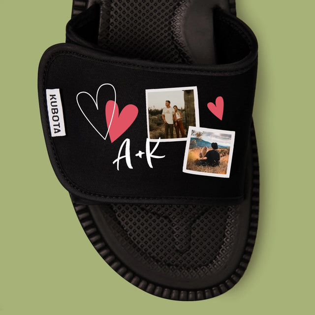 Fotokolaż: Serduszka Inicjały - Klapki Kubota