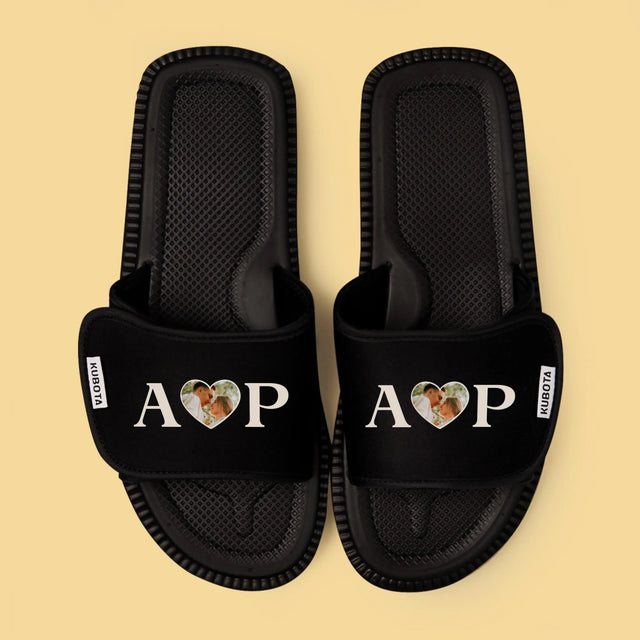 Zdjęcie i Podpis: Wasze Inicjały z Sercem - Klapki Kubota