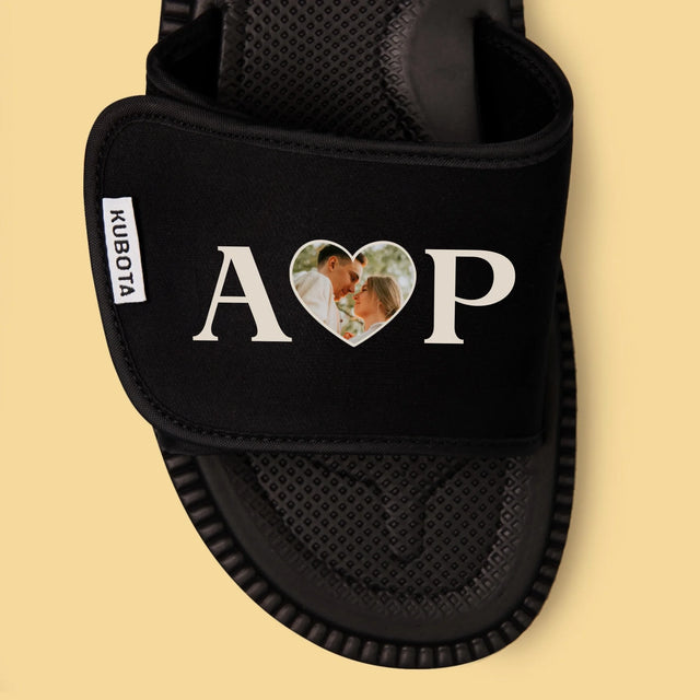 Zdjęcie i Podpis: Wasze Inicjały z Sercem - Klapki Kubota