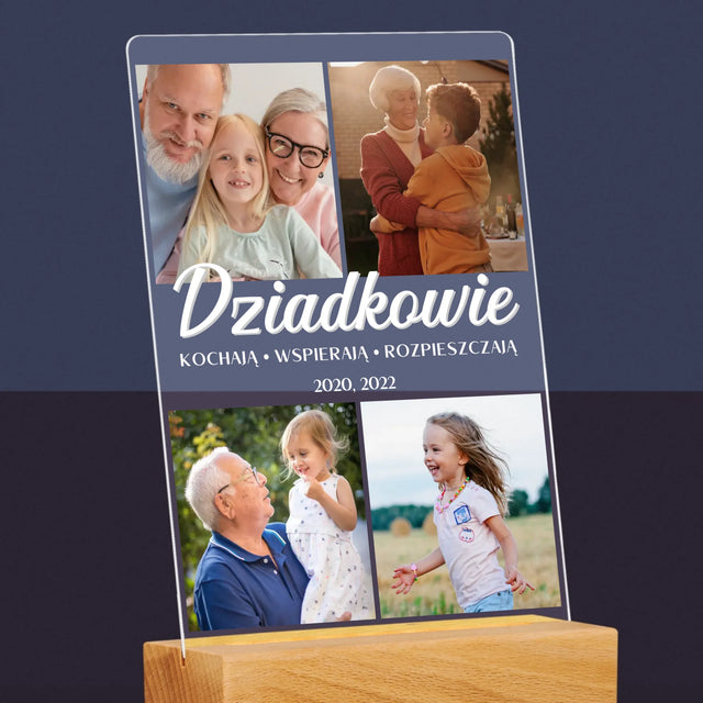 Fotokolaż: Kochani Dziadkowie - Wydruk Na Szkle Akrylowym