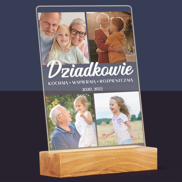 Fotokolaż: Kochani Dziadkowie - Wydruk Na Szkle Akrylowym