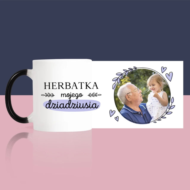 Zdjęcie i Podpis: Herbatka Dla Dziadziusia -  Kubek z Nadrukiem