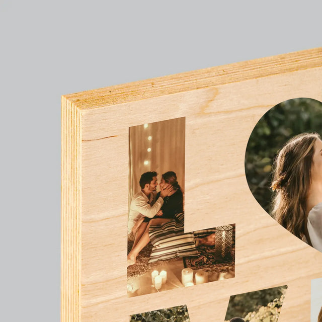 Słowo Ze Zdjęć: Love - Wydruk Na Drewnie
