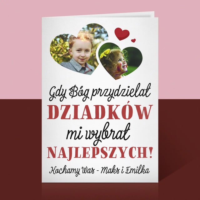 Fotokolaż: Gdy Bóg Przydzielał Dziadków - Kartka z Życzeniami