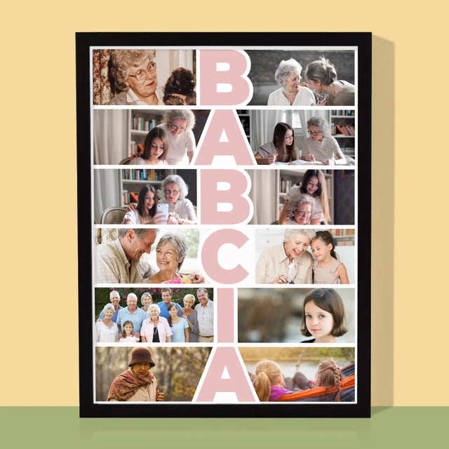Fotokolaż: Babcia - Wydruk Obramowany 30x40