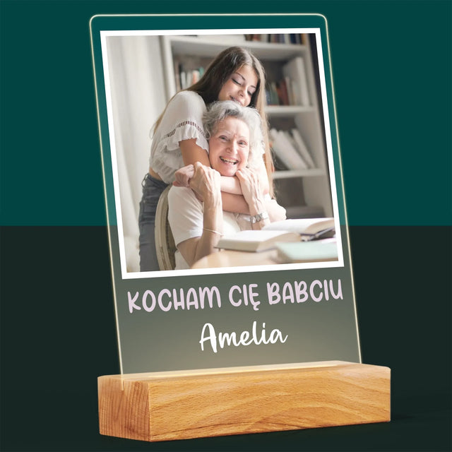 Zdjęcie I Podpis: Dla Babci - Wydruk Na Szkle Akrylowym