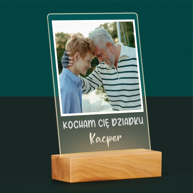 Zdjęcie I Podpis: Dla Dziadka - Wydruk Na Szkle Akrylowym