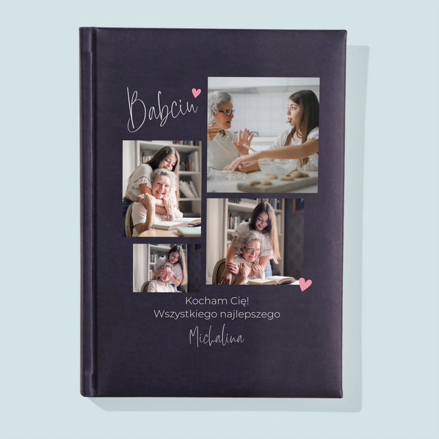 Fotokolaż: Babciu Kocham Cię - Notes Książkowy z Nadrukiem