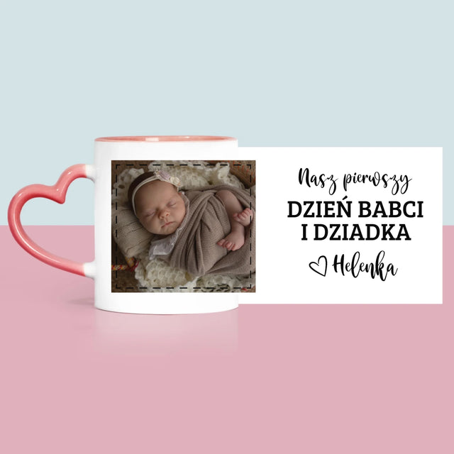 Zdjęcie i Podpis: Pierwszy Dzień Babci i Dziadka - Kubek z Nadrukiem
