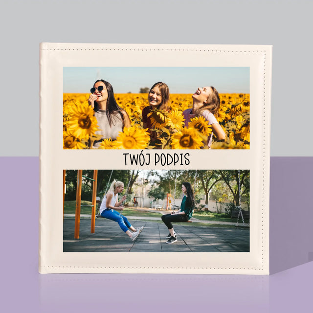 Fotokolaż: 2 Zdjęcia i Podpis - Album Na Zdjęcia