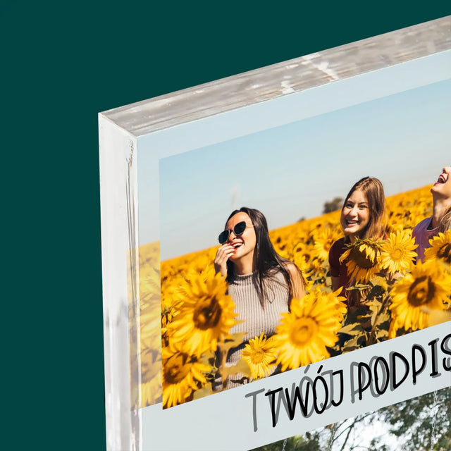 Fotokolaż: 2 Zdjęcia i Podpis - Blok Akrylowy z Nadrukiem