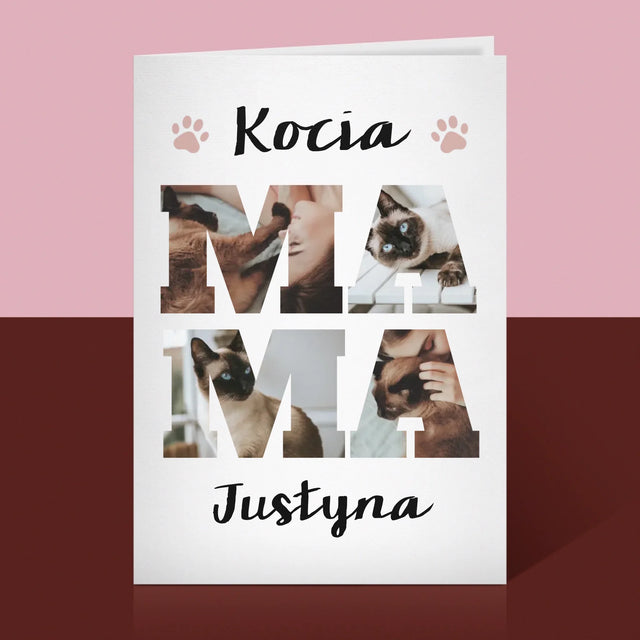Słowo Ze Zdjęć: Kocia Mama  - Kartka z Życzeniami