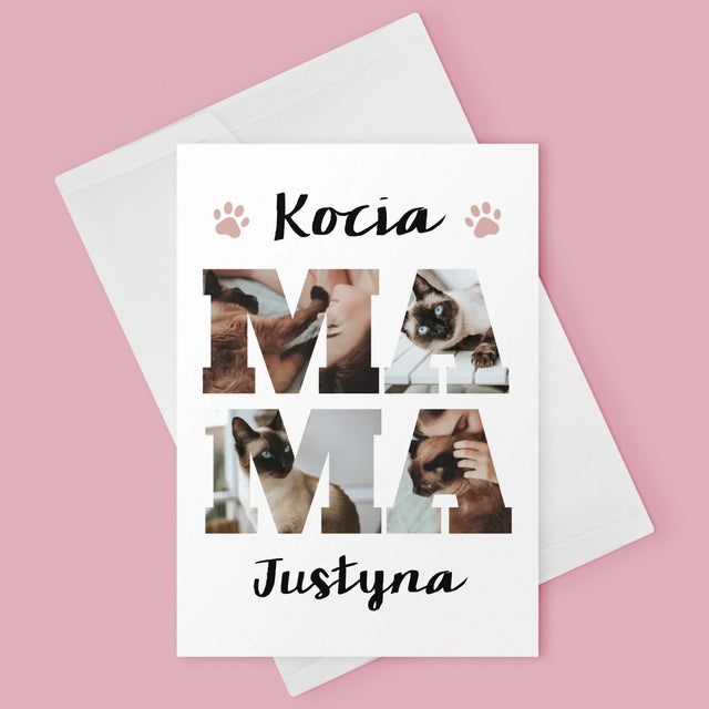 Słowo Ze Zdjęć: Kocia Mama  - Kartka z Życzeniami